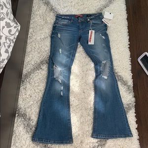 Distressed bell bottoms
